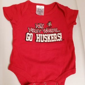 ProEdge Red Nebraska Husker College Football Infant Baby 6-9 Month Onesie